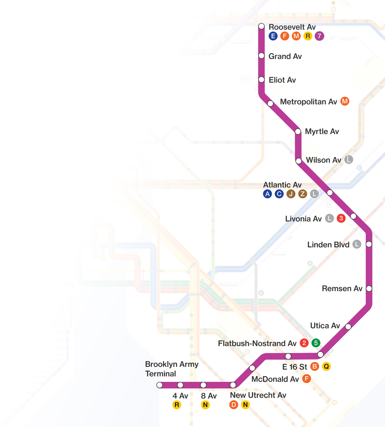 Interborough Express Map
