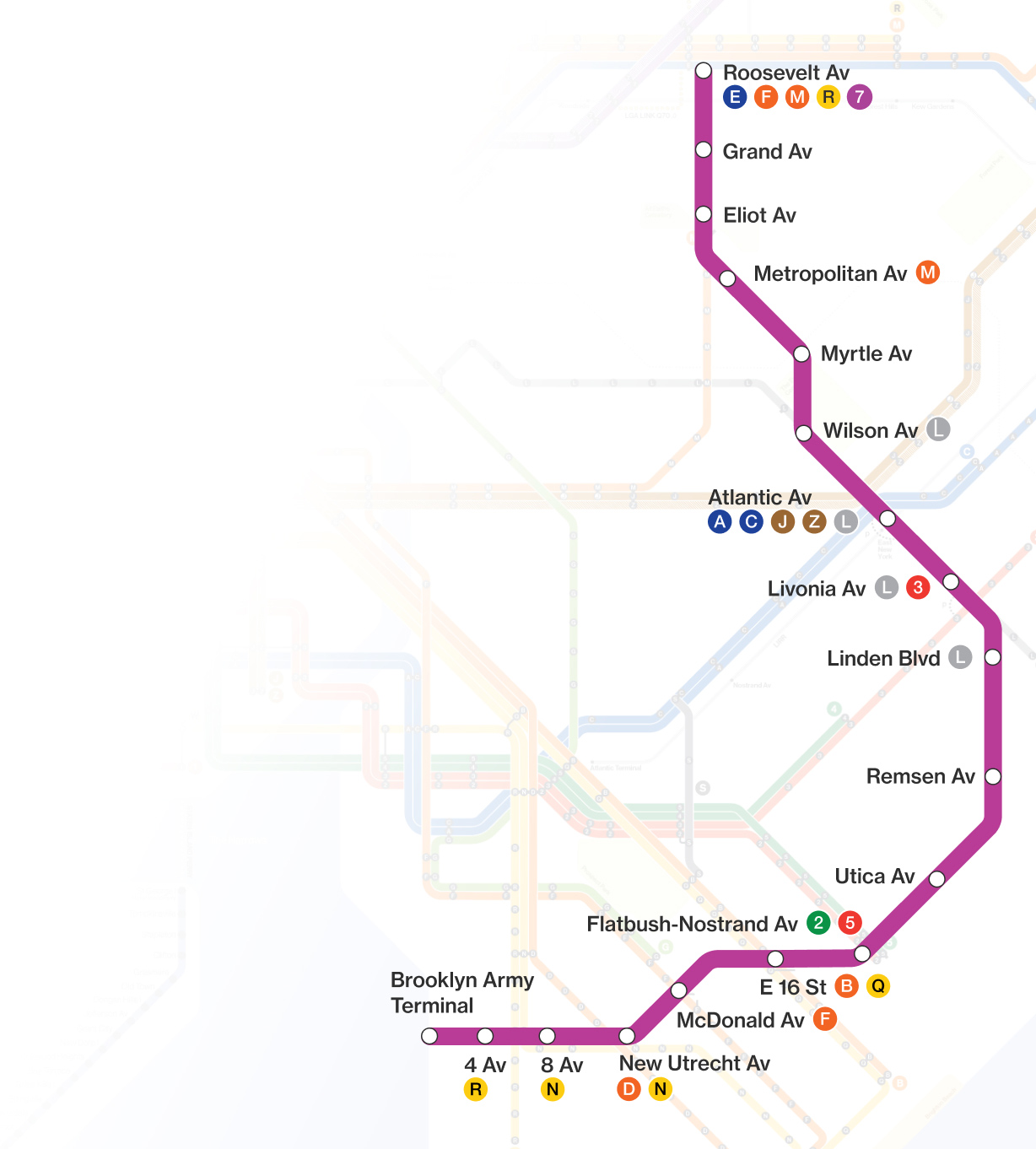 Interborough Express Map