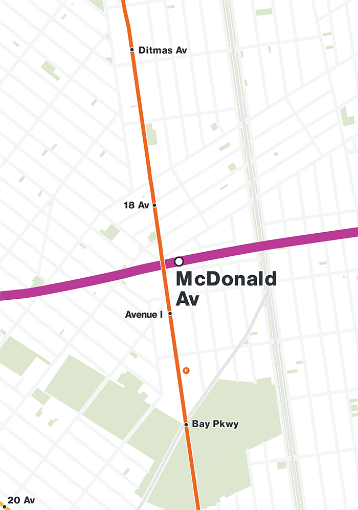 McDonald Av Station Map