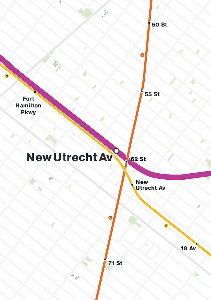 New Utrecht Av Station Map